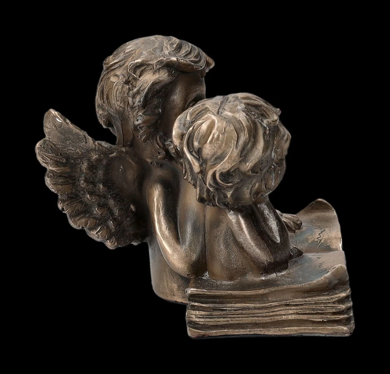Engel Figur - Putten Auf Buch Bronziert 6 Engel Figur - Putten Auf Buch Bronziert – Bild 6