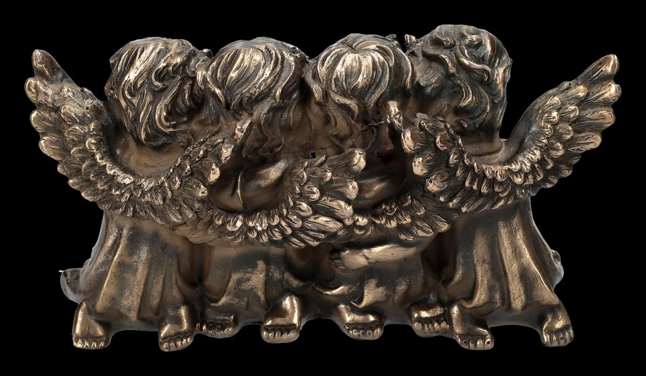 Engel Figur - Vier Putten Lesen Buch Bronziert 4 Engel Figur - Vier Putten Lesen Buch Bronziert – Bild 4