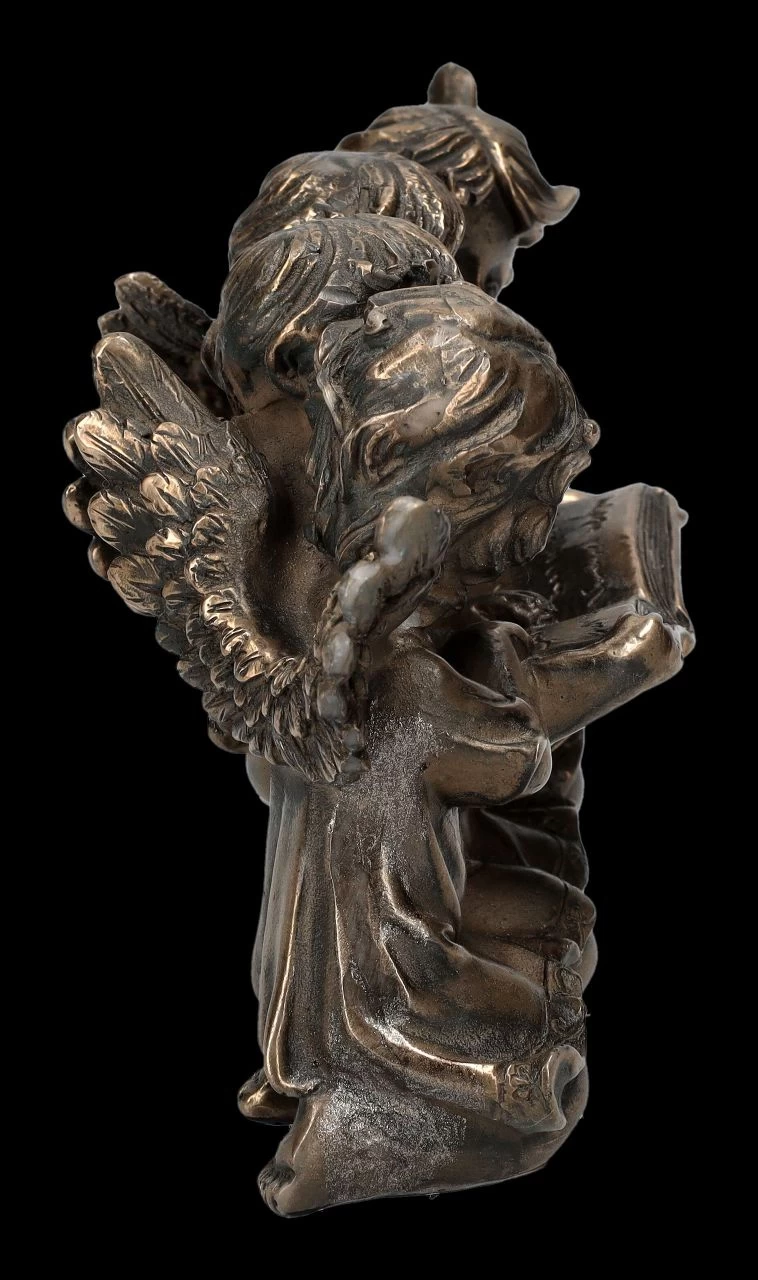 Engel Figur - Vier Putten Lesen Buch Bronziert 5 Engel Figur - Vier Putten Lesen Buch Bronziert – Bild 5