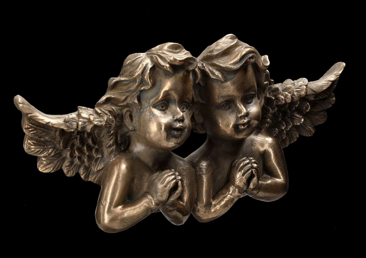 Wanddeko - Putten Betend Bronziert 2 Wanddeko - Putten Betend Bronziert – Bild 2