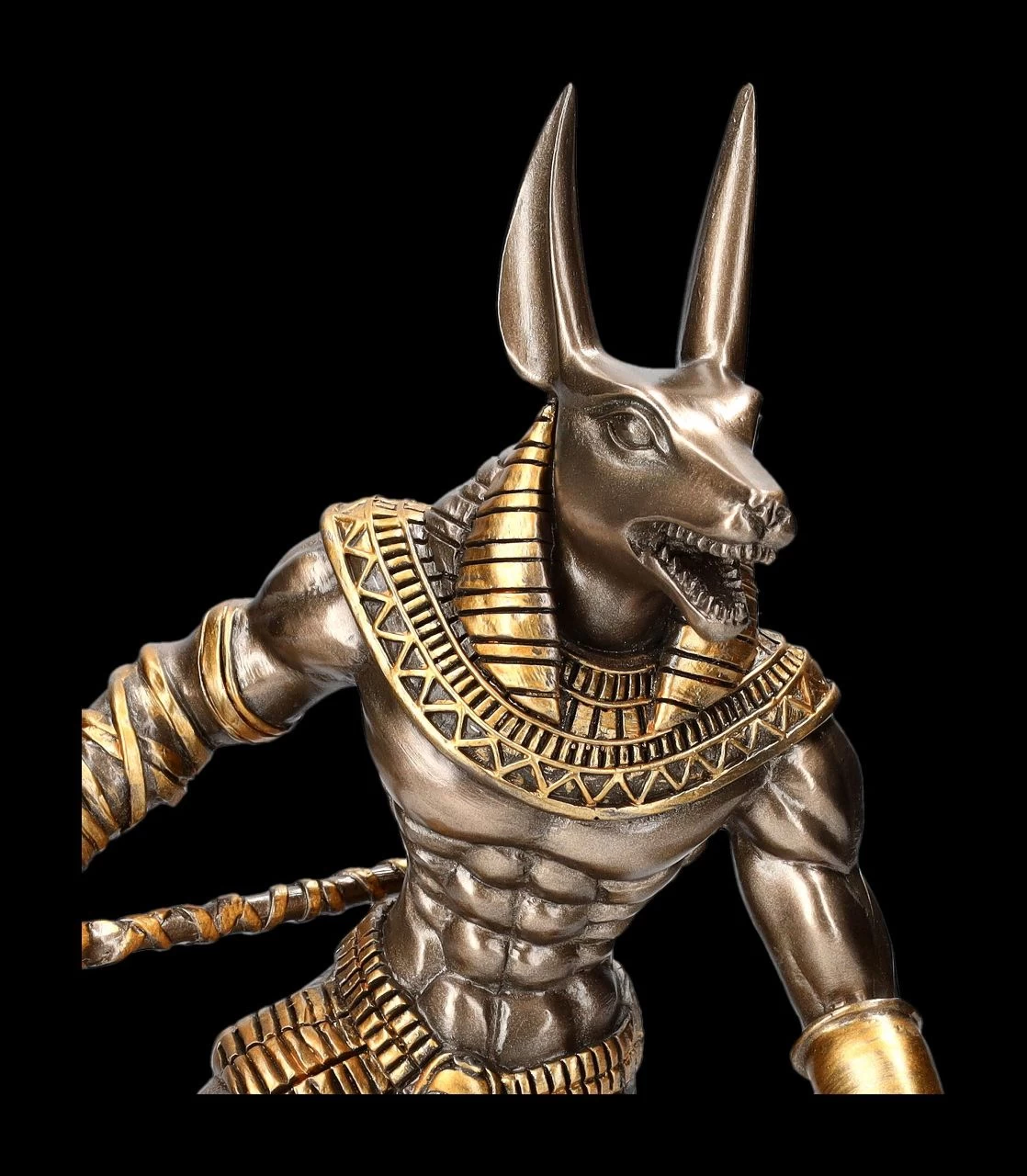 Anubis Krieger Figur Auf Felsen - Bronziert 7 Anubis Krieger Figur Auf Felsen - Bronziert – Bild 7