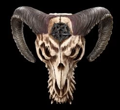 Wandrelief - Teuflischer Schädel Mit Pentagramm