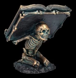 Skelettfigur Hält Zauberbuch
