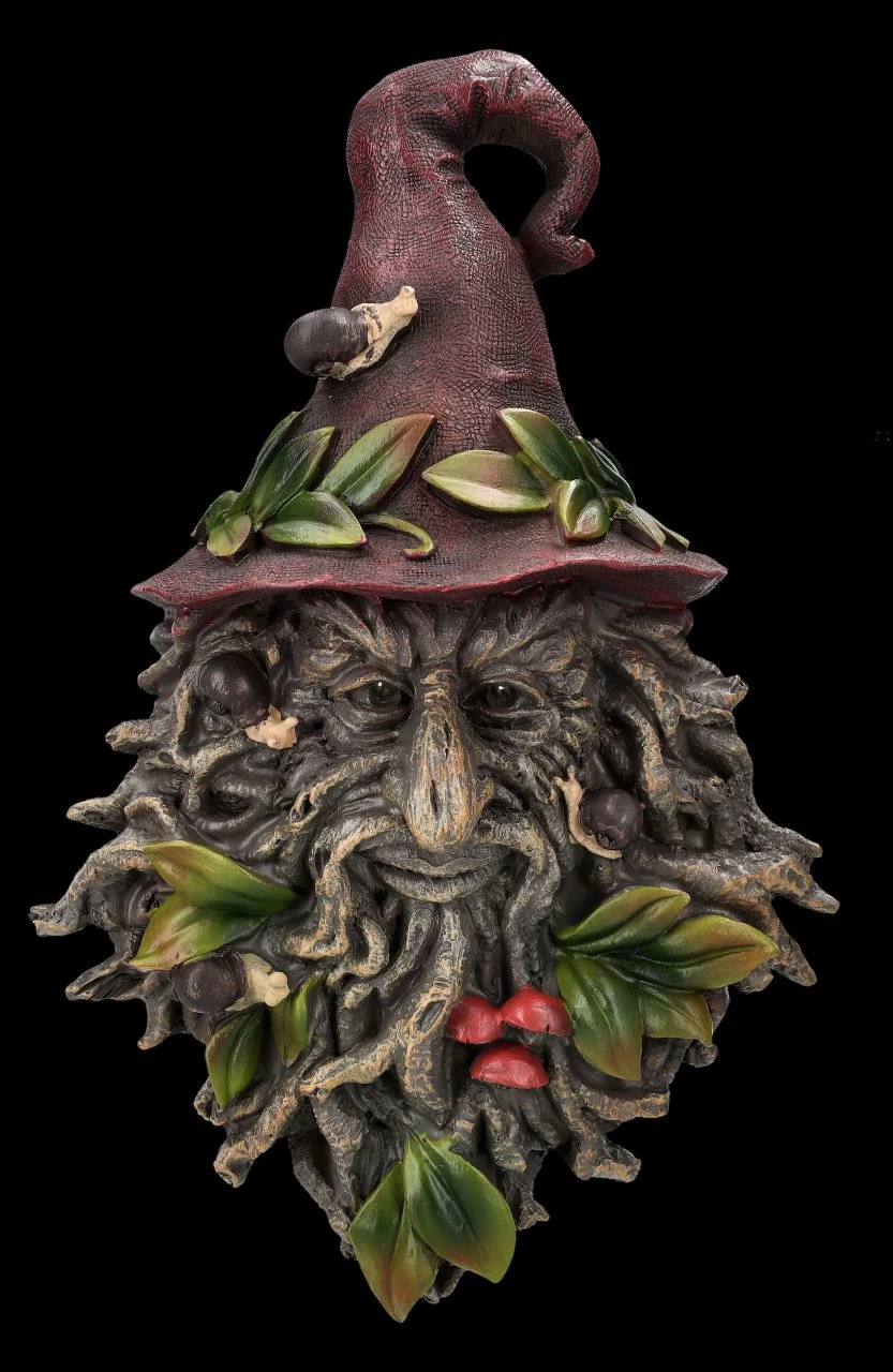 Wandrelief - Greenman Mit Zaubererhut 1 Wandrelief - Greenman Mit Zaubererhut