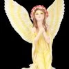 Engel Figur In Gelbem Kleid Betend