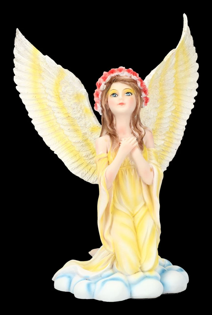 Engel Figur In Gelbem Kleid Betend 1 Engel Figur In Gelbem Kleid Betend