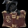 Katzen Figur Mit Zauberbuch - Kitty's Grimoire Rot