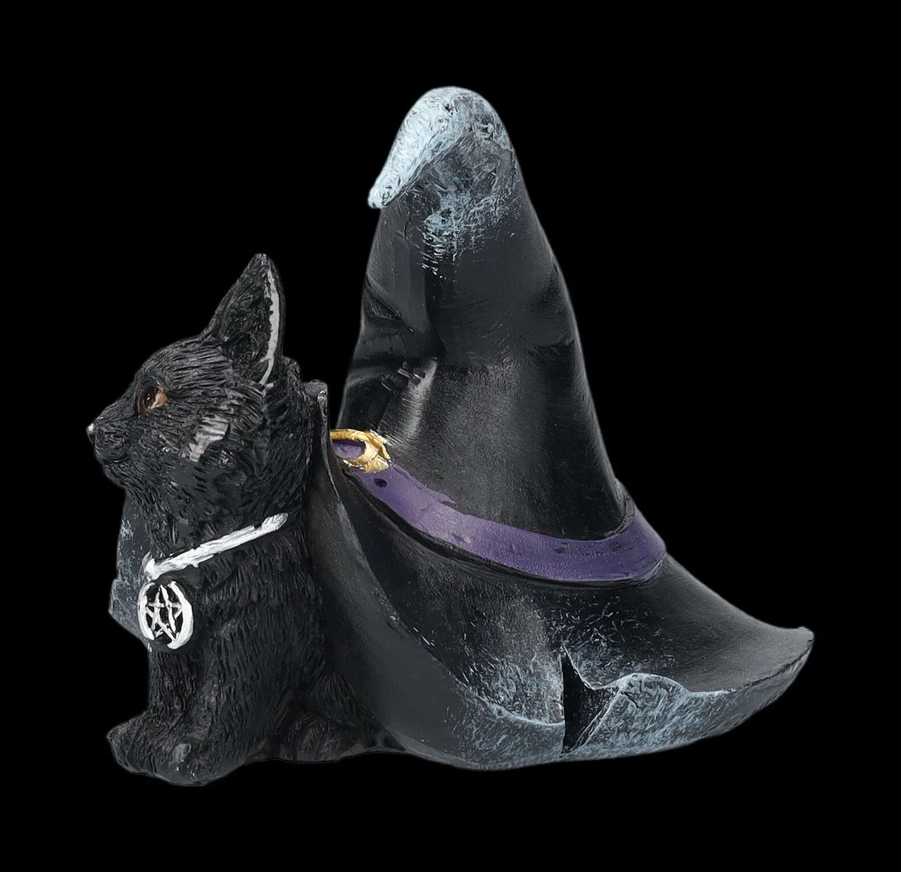 Katzen Figur Mit Hexenhut - Prue 3 Katzen Figur Mit Hexenhut - Prue – Bild 3