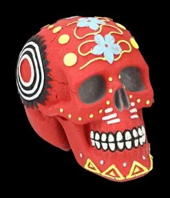 Aquarium Figur - Totenkopf Fluoreszierend Rot