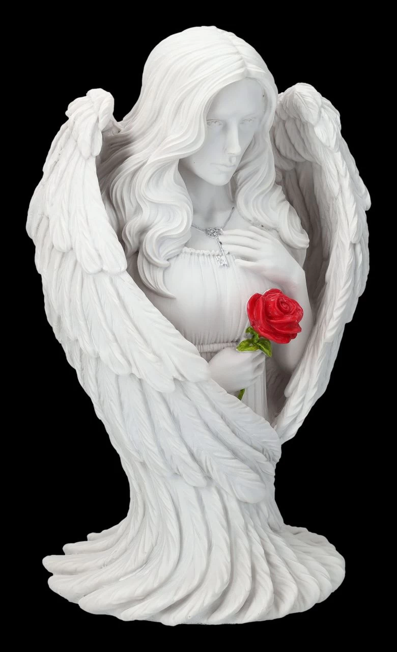 Engelfigur - Angel Blessing Mit Rose Groß 2 Engelfigur - Angel Blessing Mit Rose Groß – Bild 2