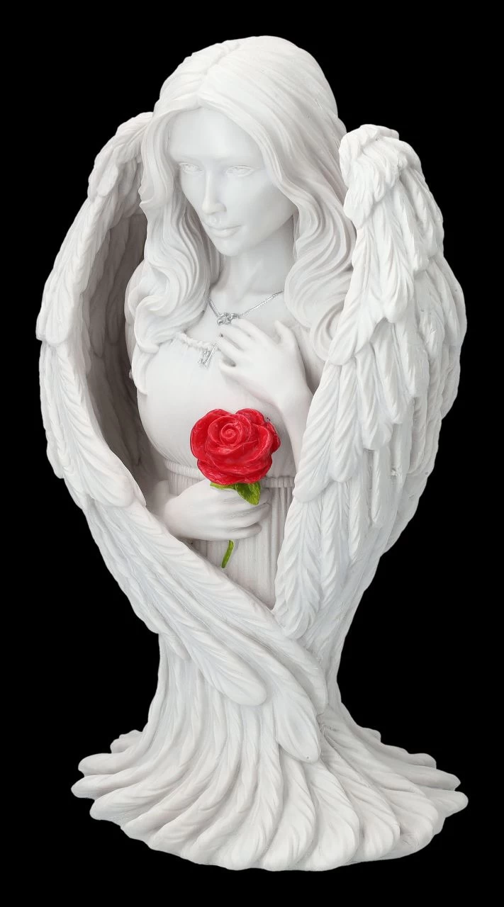 Engelfigur - Angel Blessing Mit Rose Groß 3 Engelfigur - Angel Blessing Mit Rose Groß – Bild 3