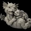 Gartenfigur - Drachen Baby Liegt Auf Mamas Bauch