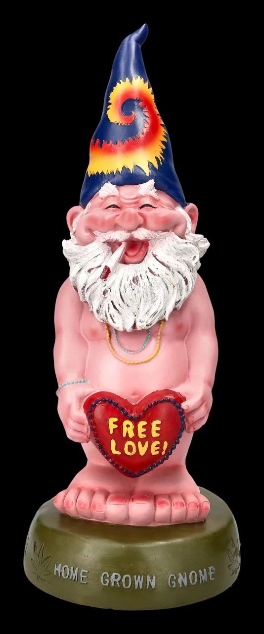 Gartenzwerg Figur - Hippie Gnom Free Love 1 Gartenzwerg Figur - Hippie Gnom Free Love