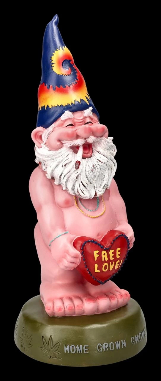 Gartenzwerg Figur - Hippie Gnom Free Love 2 Gartenzwerg Figur - Hippie Gnom Free Love – Bild 2