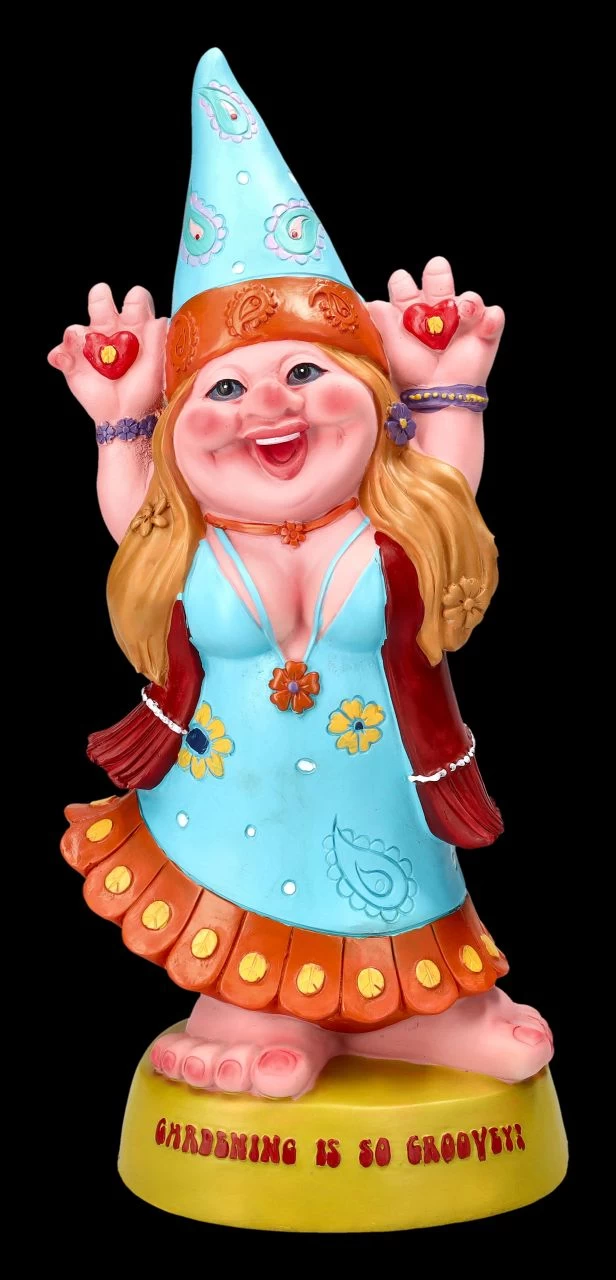 Gartenzwerg Figur - Hippie Lady Groovy 1 Gartenzwerg Figur - Hippie Lady Groovy