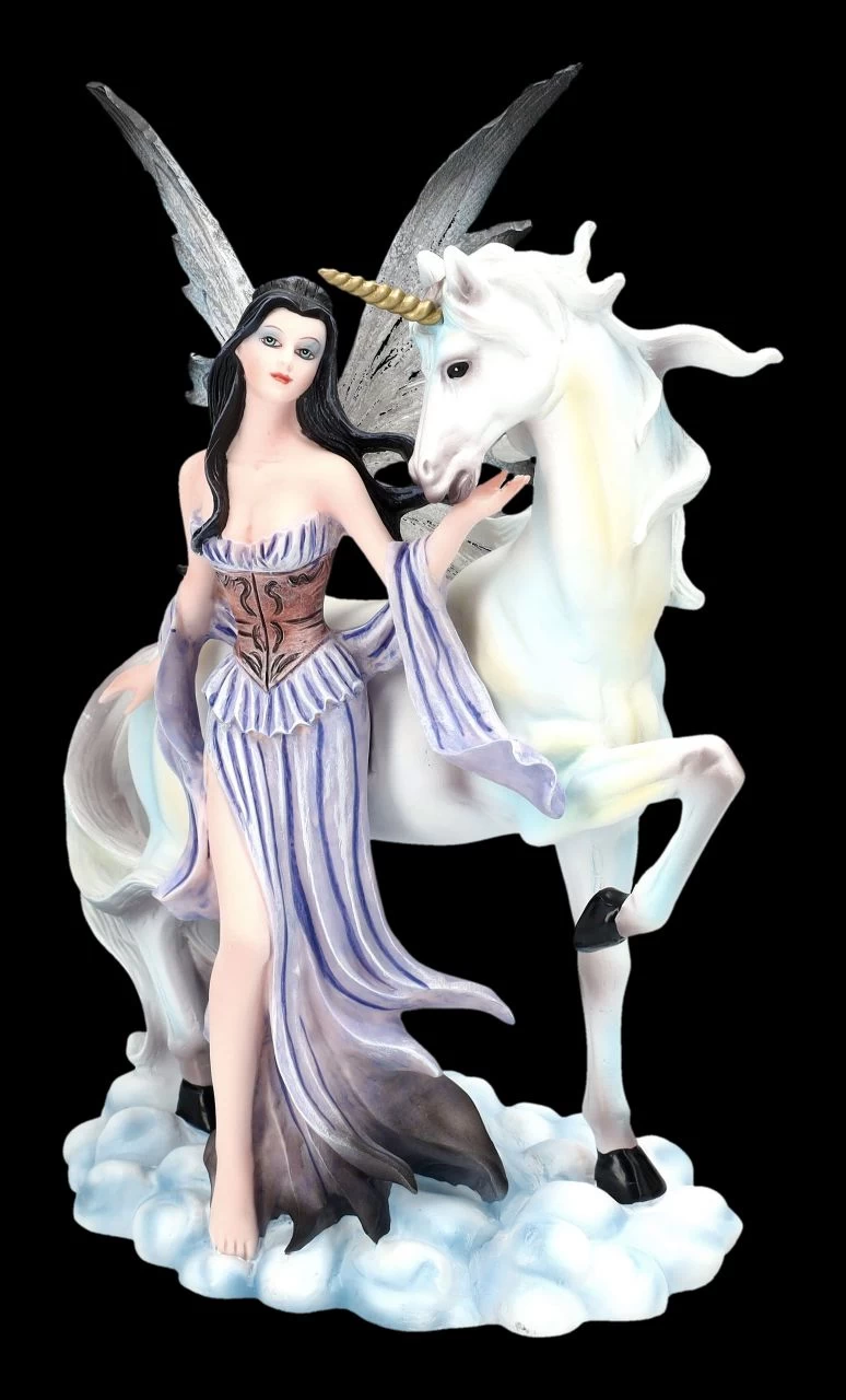 Elfen Figuren Mit Einhörnern 4er Set 8 Elfen Figuren Mit Einhörnern 4er Set – Bild 8