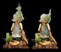 Pixie Kobold Figur Mit Frosch Auf Floß - 2er Set -Modell Und Figurengeschäft 2D FS24653 Pixie Kobold Figur mit Frosch und Floss 2er Set 4 1280x1280
