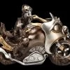Skelett Figur Motorrad - Rebel Rider Bronzefarben