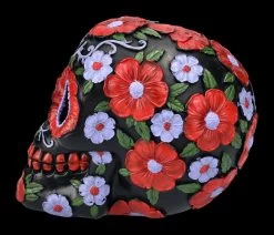 Totenkopf - Schwarz Mit Roten Blumen DOD -Modell Und Figurengeschäft 2D FS24744 Totenkopf SChwarz mit roten Blumen DOD 3 1280x1280