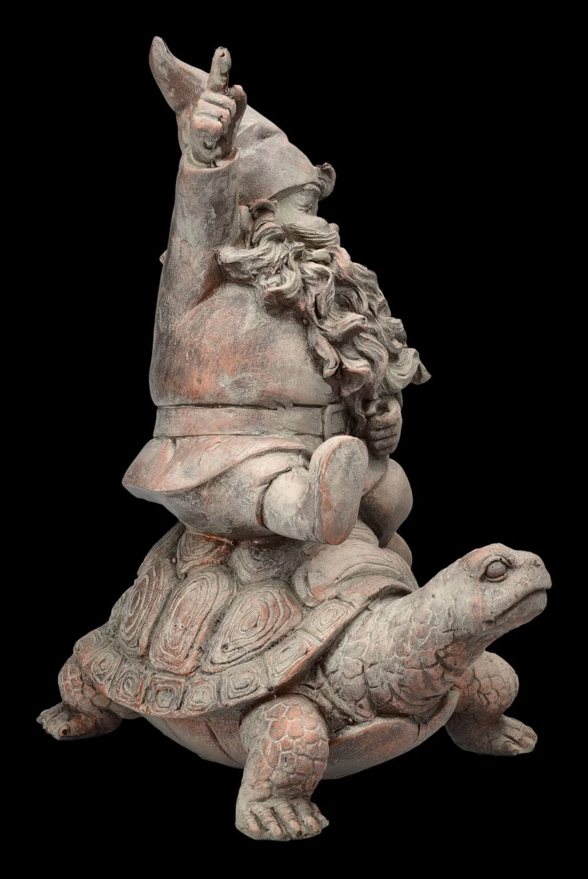 Gartenzwerg Figur - Reitet Auf Schildkröte 6 Gartenzwerg Figur - Reitet Auf Schildkröte – Bild 6