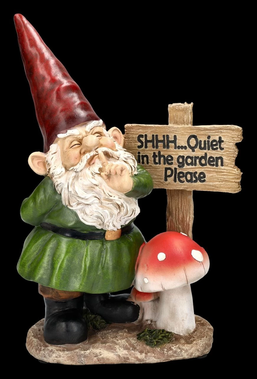 Gartenzwerg Figur - Shh Ruhe Im Garten 1 Gartenzwerg Figur - Shh Ruhe Im Garten