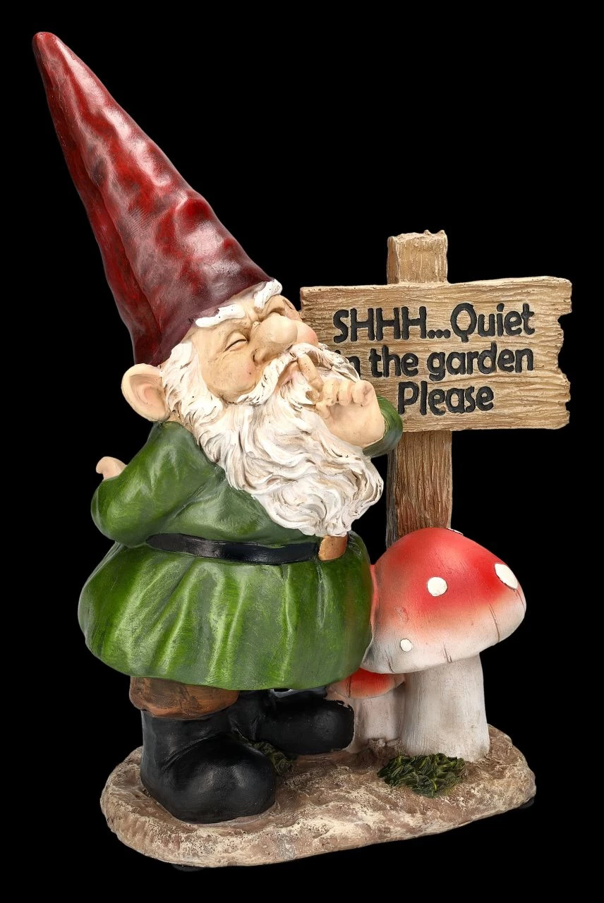 Gartenzwerg Figur - Shh Ruhe Im Garten 2 Gartenzwerg Figur - Shh Ruhe Im Garten – Bild 2