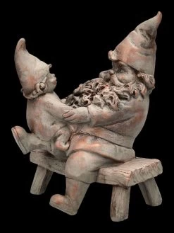 Gartenzwerg Figur - Opa Spielt Mit Enkelin
