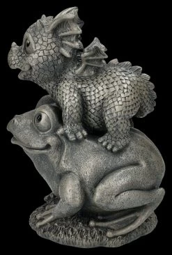 Garten Figur - Drachen Baby Reitet Auf Frosch -Modell Und Figurengeschäft 2D FS25028 Garten Figur Drachen Baby reitet auf Frosch 3 1280x1280