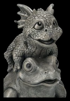 Garten Figur - Drachen Baby Reitet Auf Frosch -Modell Und Figurengeschäft 2D FS25028 Garten Figur Drachen Baby reitet auf Frosch 8 1280x1280