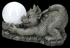 Garten Figur - Drache Spielt Mit Solarlampe -Modell Und Figurengeschäft 2D FS25031 Garten Figur Drache spielt mit Solarlampe 6 1280x1280