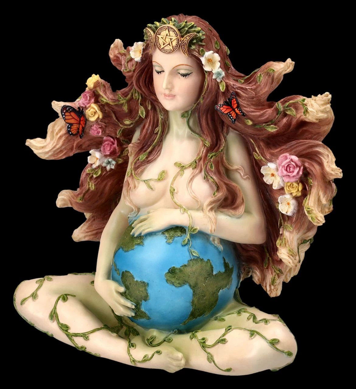 Gaia Figur - Mutter Erde Schwanger Handbemalt 3 Gaia Figur - Mutter Erde Schwanger Handbemalt – Bild 3