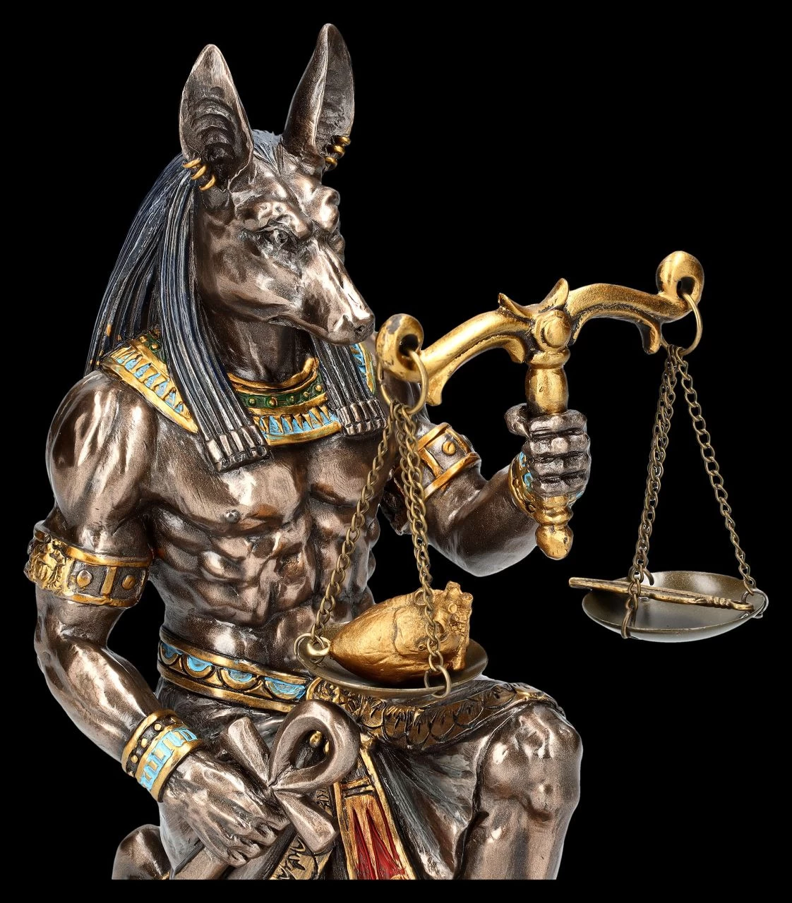 Anubis Figur Kniend - Waage Mit Herz Und Feder 7 Anubis Figur Kniend - Waage Mit Herz Und Feder – Bild 7