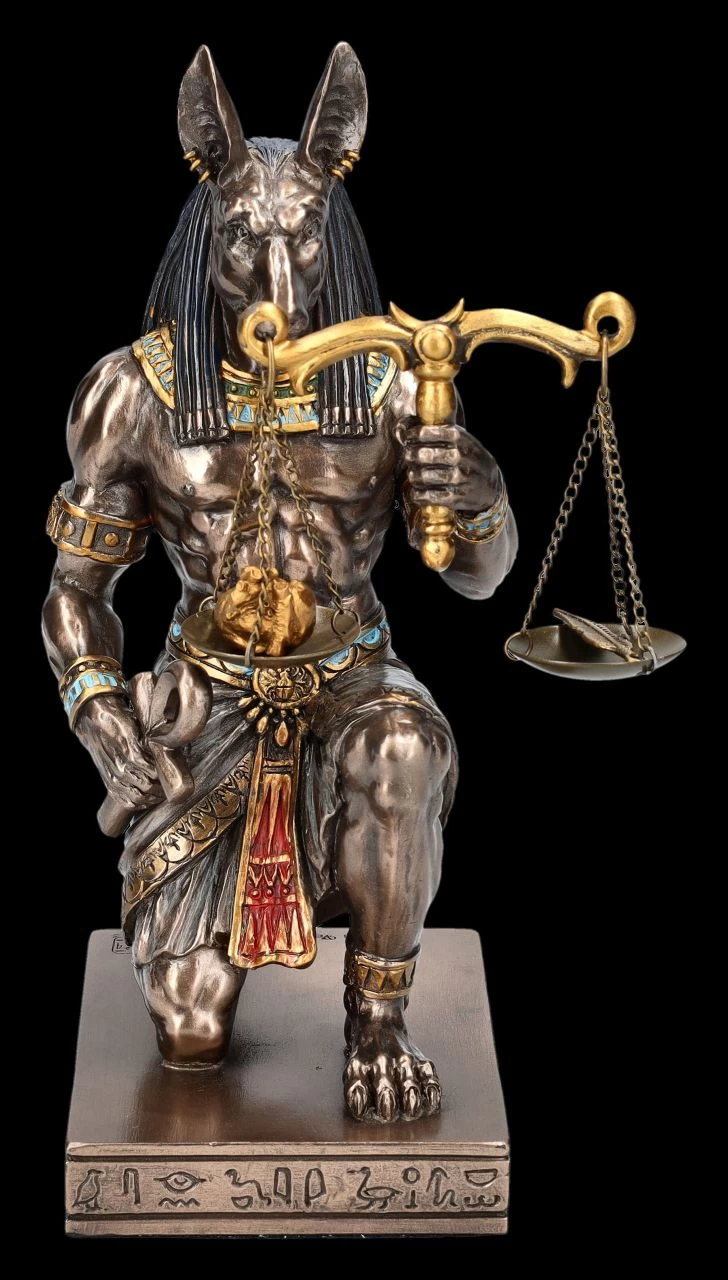Anubis Figur Kniend - Waage Mit Herz Und Feder 2 Anubis Figur Kniend - Waage Mit Herz Und Feder – Bild 2