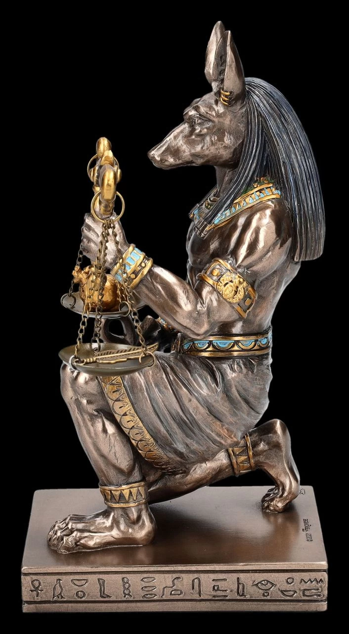 Anubis Figur Kniend - Waage Mit Herz Und Feder 4 Anubis Figur Kniend - Waage Mit Herz Und Feder – Bild 4