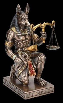 Anubis Figur Kniend - Waage Mit Herz Und Feder