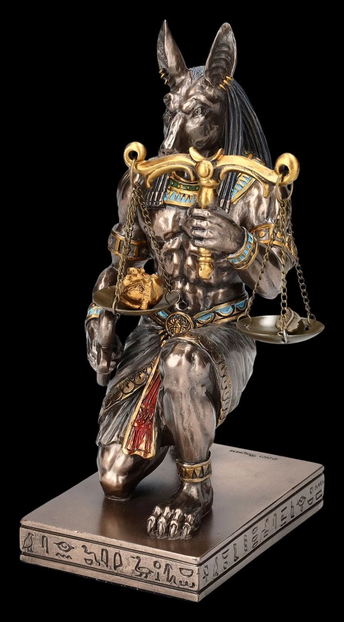 Anubis Figur Kniend - Waage Mit Herz Und Feder 3 Anubis Figur Kniend - Waage Mit Herz Und Feder – Bild 3