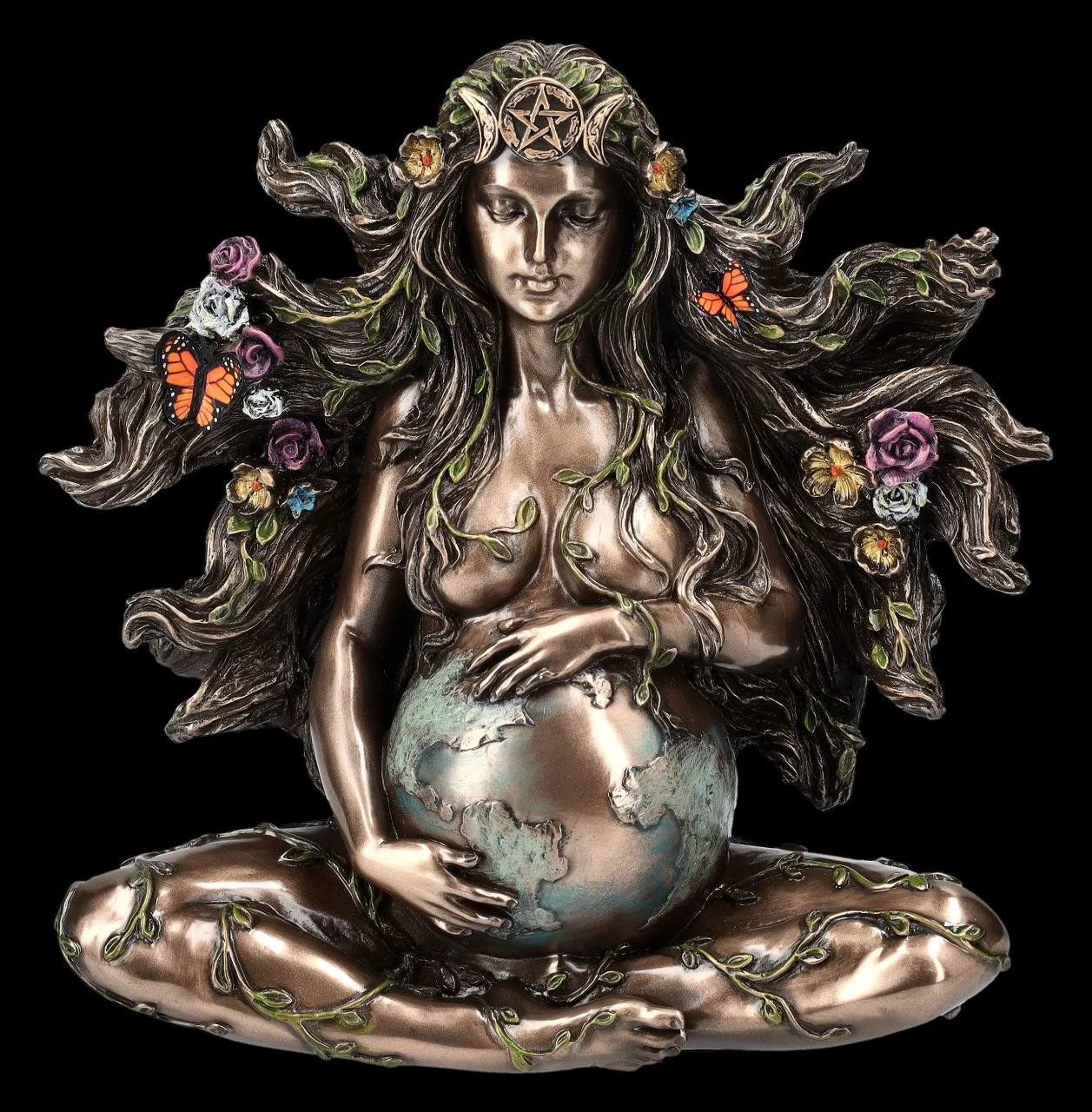 Gaia Figur - Mutter Erde Schwanger Bronziert 1 Gaia Figur - Mutter Erde Schwanger Bronziert