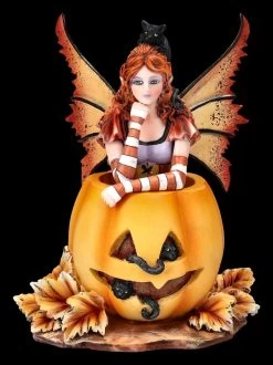 Elfen Figur Mit Kürbis - Mischief By Amy Brown