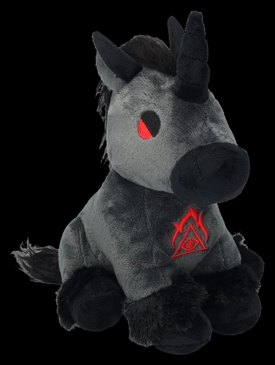 Plüschfigur - Schwarzes Gothic Einhorn 1 Plüschfigur - Schwarzes Gothic Einhorn