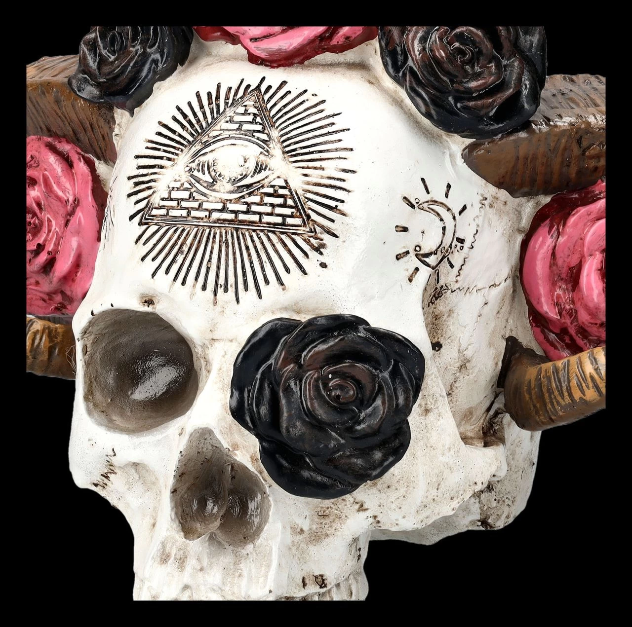 Totenkopf Figur - Wicca Schädel Mit Geweih 8 Totenkopf Figur - Wicca Schädel Mit Geweih – Bild 8