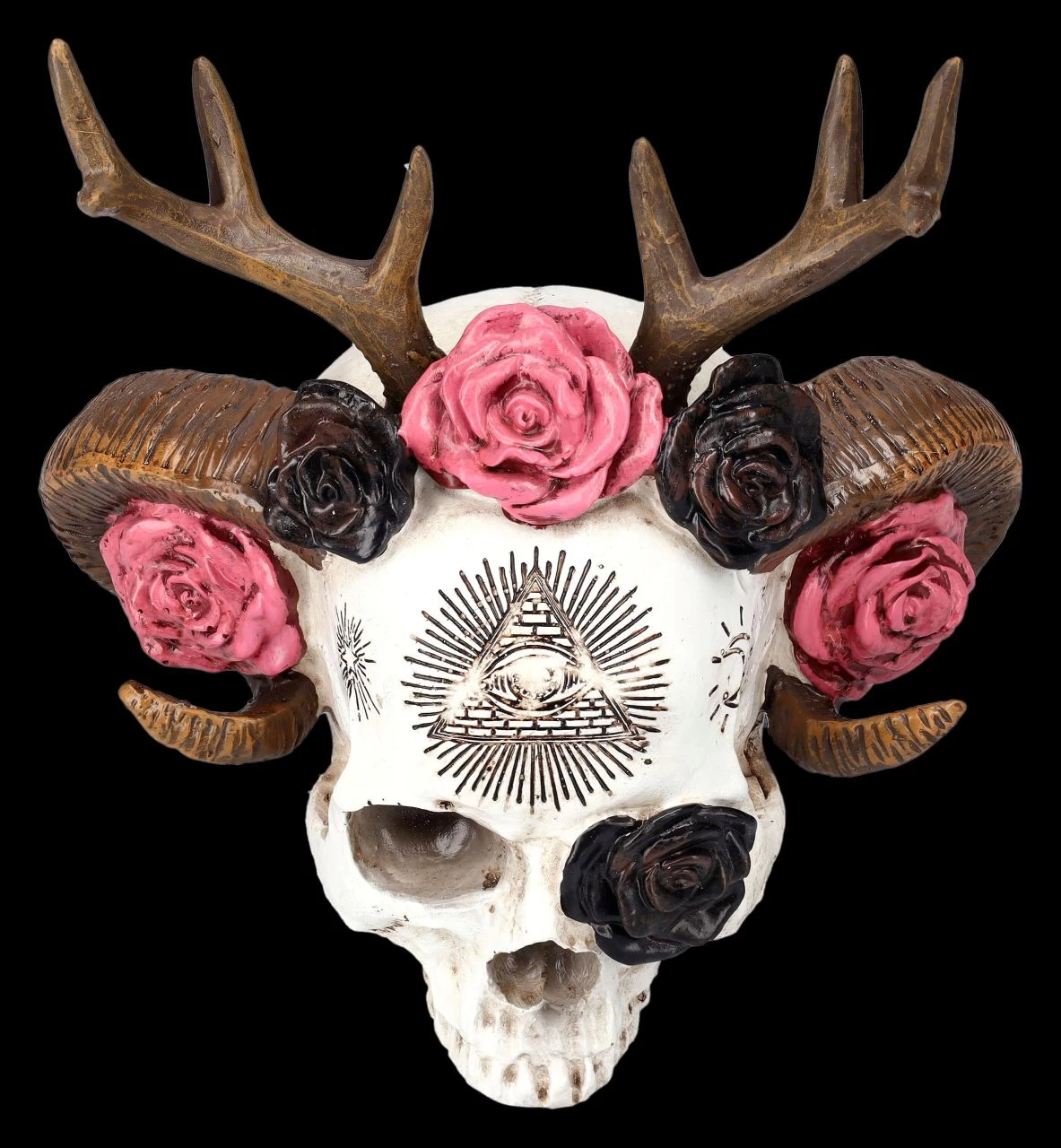 Totenkopf Figur - Wicca Schädel Mit Geweih 7 Totenkopf Figur - Wicca Schädel Mit Geweih – Bild 7