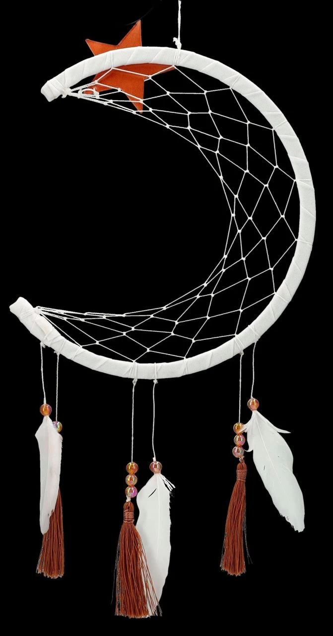 Traumfänger - Halbmond Mit Federn 4 Traumfänger - Halbmond Mit Federn – Bild 4