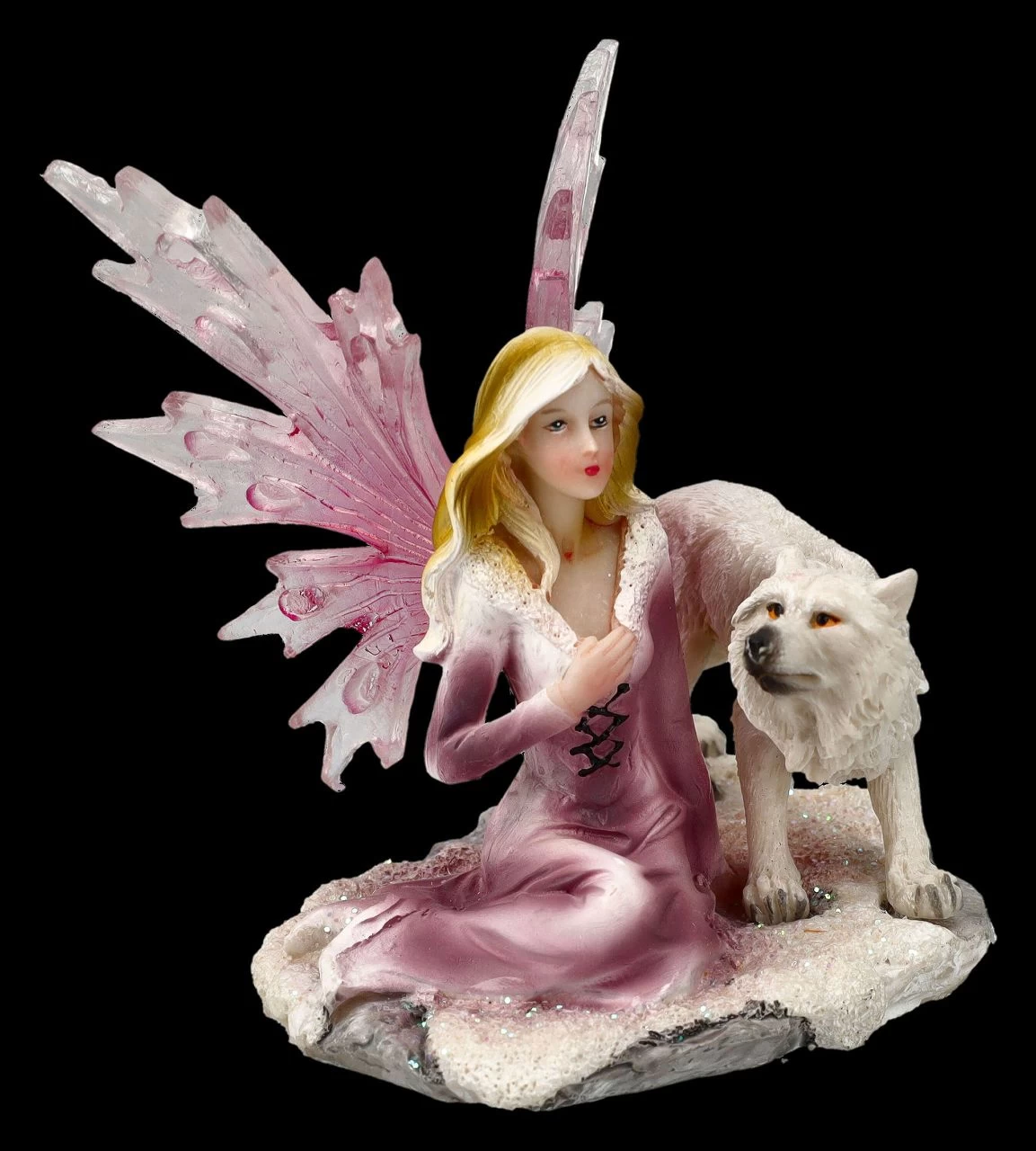 Elfen Figuren 2er Set - Rosa Feen Mit Wolf Babys 8 Elfen Figuren 2er Set - Rosa Feen Mit Wolf Babys – Bild 8