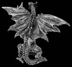 Drachenfigur Silber - Zweiköpfige Hydra -Modell Und Figurengeschäft 2D FS25712 Drachenfigur silber Zweik pfige Hydra 3 1280x1280