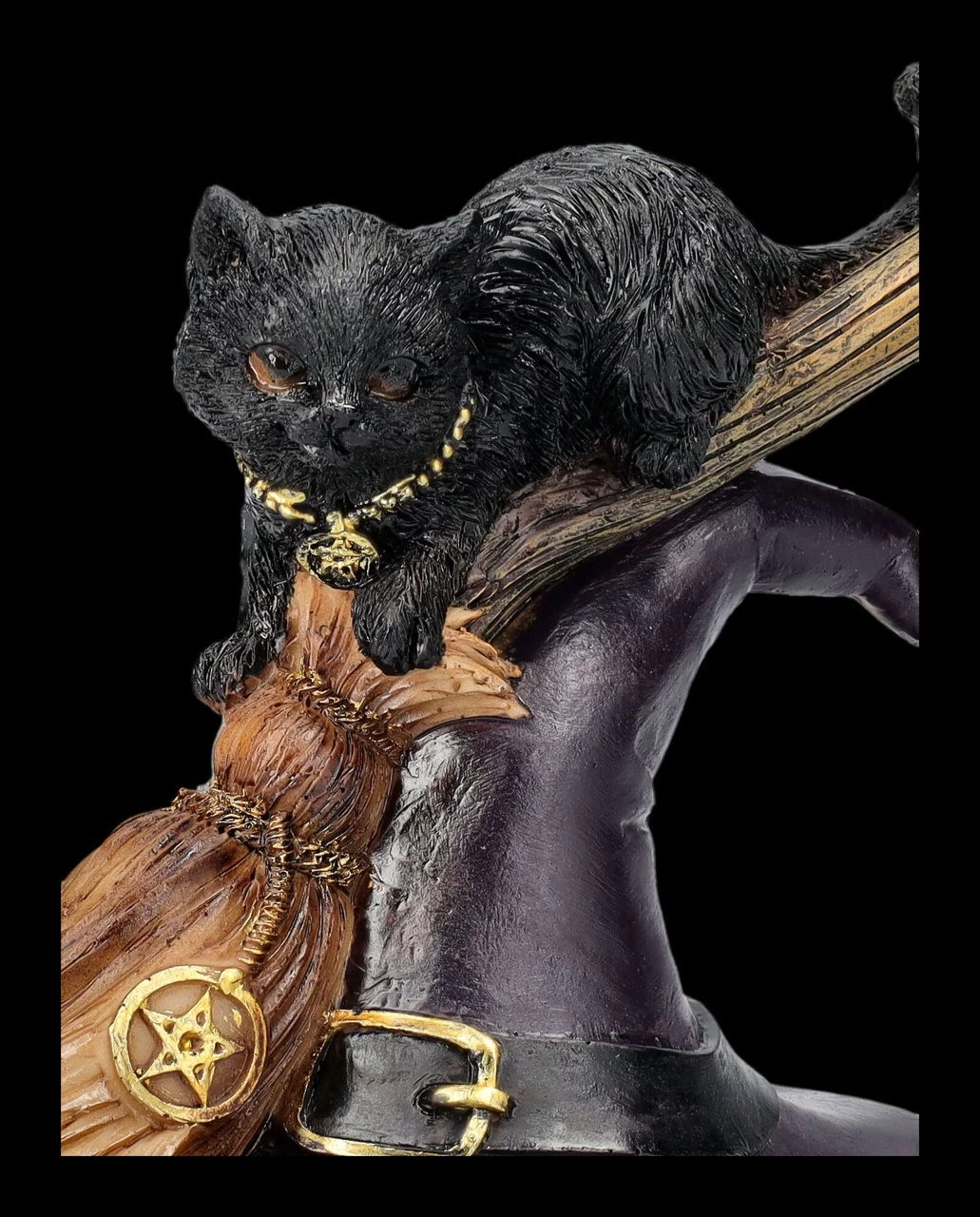 Hexen Katzen Figur Auf Hut Und Besen 7 Hexen Katzen Figur Auf Hut Und Besen – Bild 7
