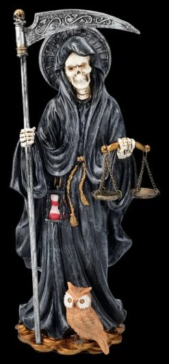 Santa Muerte Figur Mit Waage Schwarz