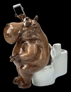 Lustige Nilpferd Figur - Selfie Am Klo -Modell Und Figurengeschäft 2D FS25930 Lustige Nilpferd Figur Selfie am Klo 10 1280x1280