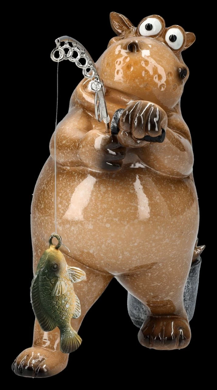 Lustige Nilpferd Figur Beim Angeln 6 Lustige Nilpferd Figur Beim Angeln – Bild 6