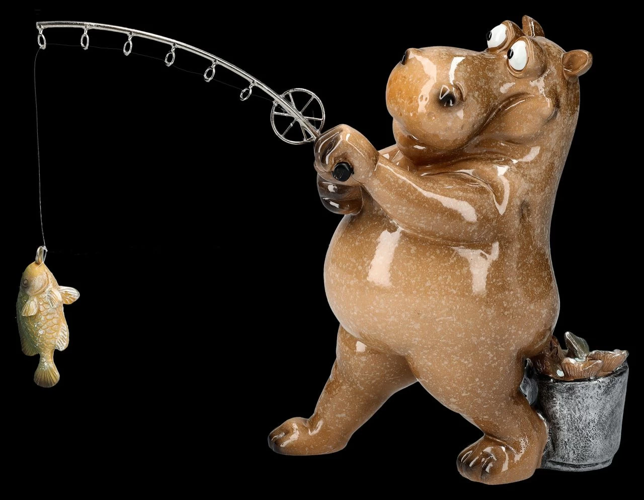 Lustige Nilpferd Figur Beim Angeln 2 Lustige Nilpferd Figur Beim Angeln – Bild 2