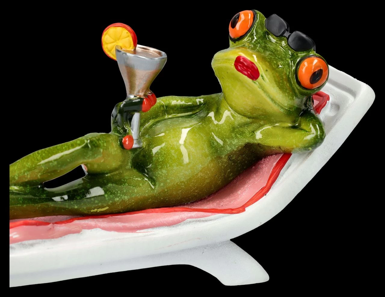 Lustige Frosch Figur - Cocktail Im Liegestuhl 7 Lustige Frosch Figur - Cocktail Im Liegestuhl – Bild 7